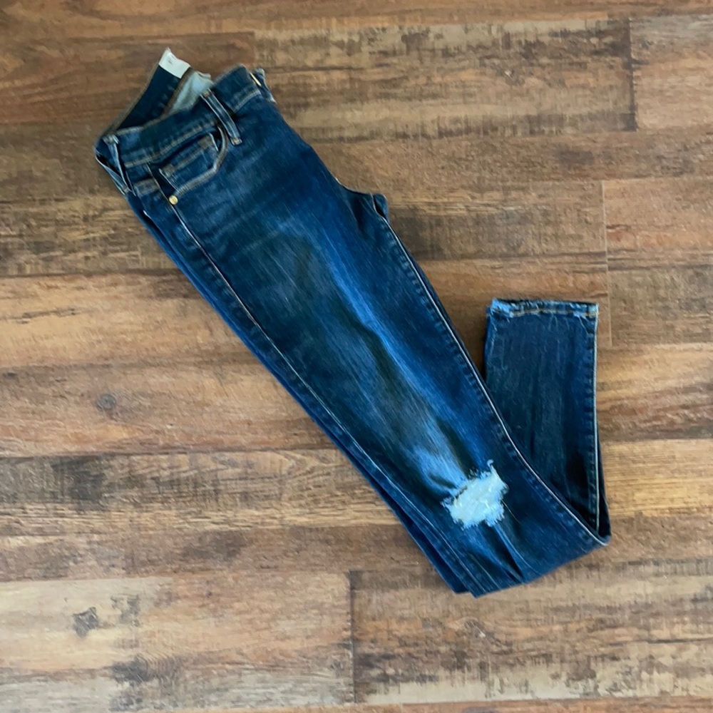 Dark blue faded wash Frame skinny jeans size 25